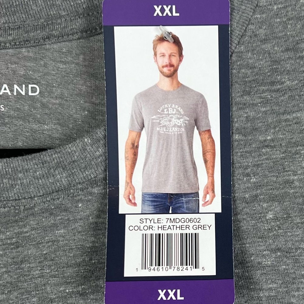 Lucky Brand Men's Heather Gray "Too Tough To Die" Graphic T-Shirt NWT - Picture 7 of 7